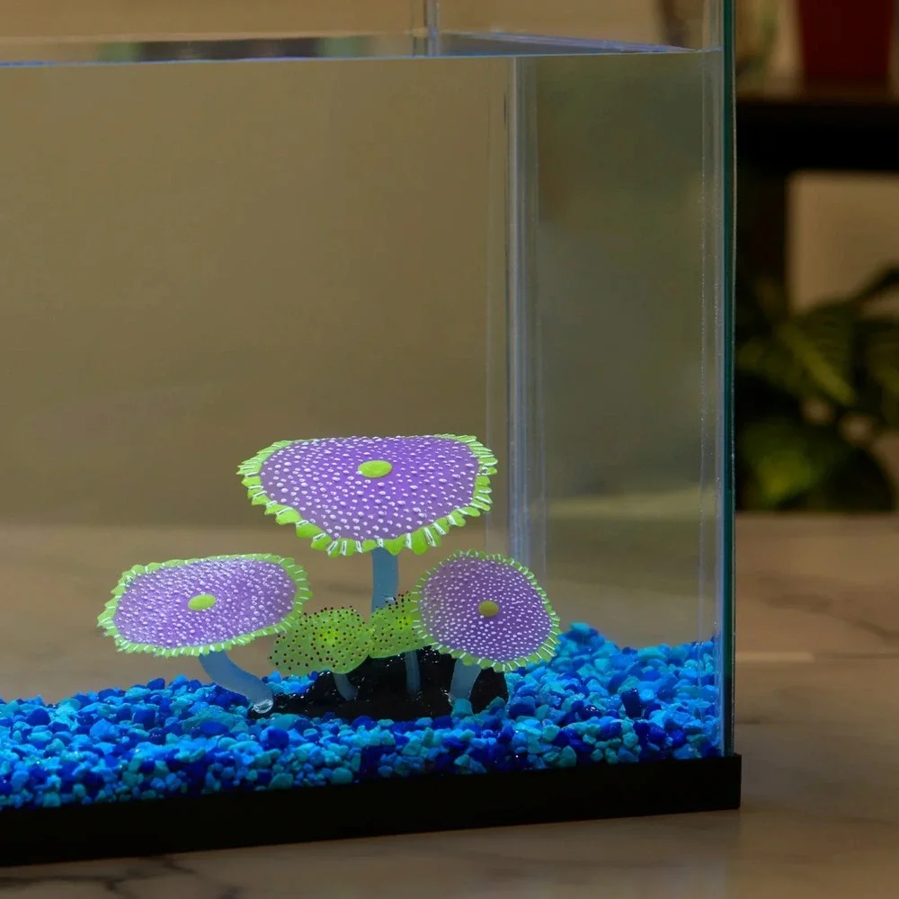 Silicone Glowing Aquarium Coral Decorations Pink Yellow Aqua Culture 1 Set NWT - Picture 8 of 13